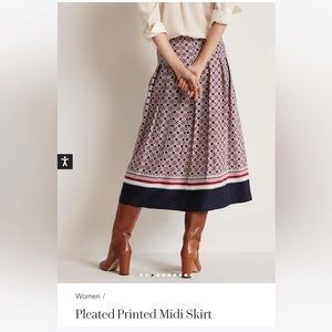 Boden pleated printed midi skirt sz 10